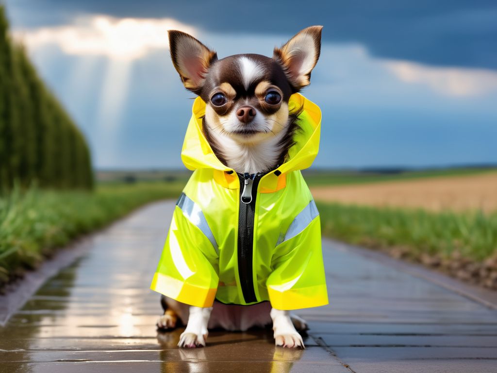 Chihuahua con Impermeable