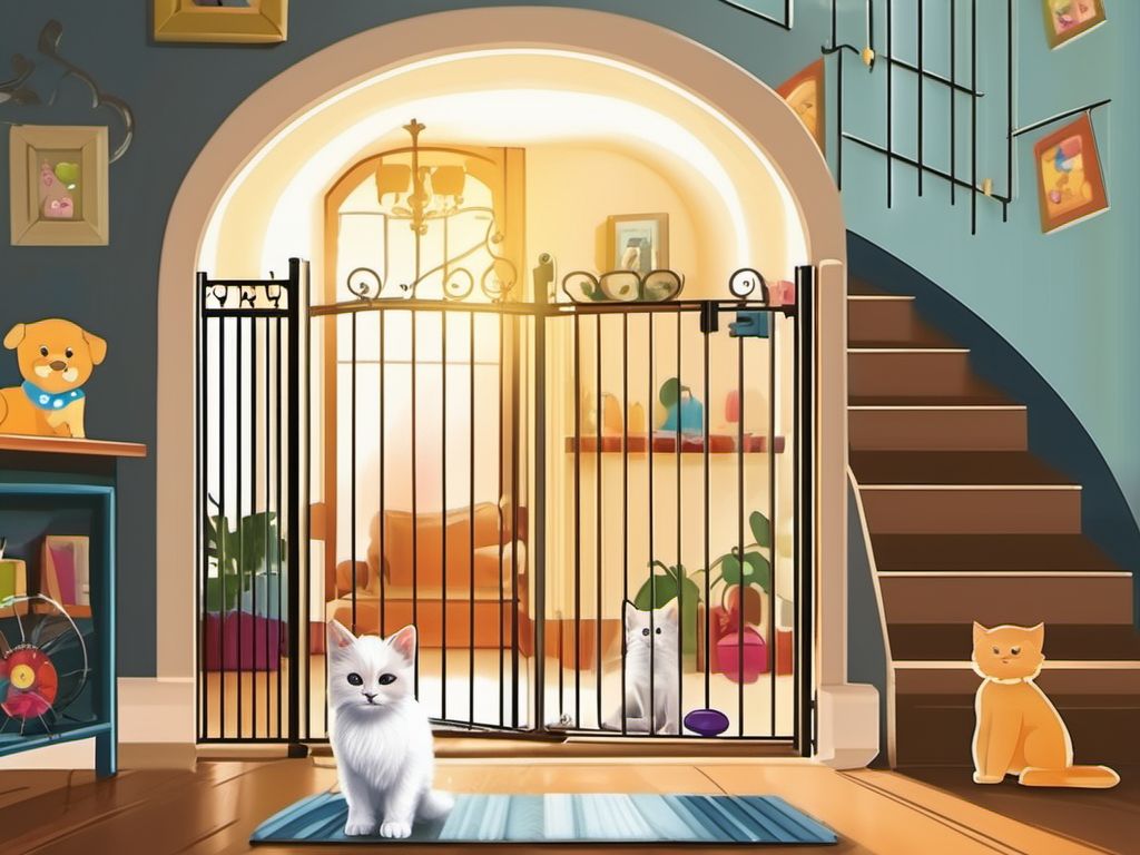 Gatito jugando de manera segura en casa