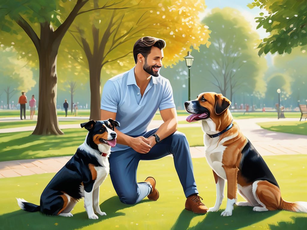 Introducción de dos perros en parque
